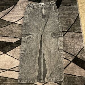 love, Fire Men's Washed Black Cargo Pants